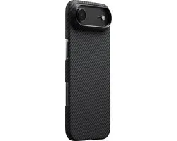 Coque Ultra fine Pitaka pour iPhone 17 Air – Compatible MagSafe – Bouton de commande de l'appareil photo résistant aux rayures – Fabriquée en fibre d'aramide de qualité aéronautique – Zwart