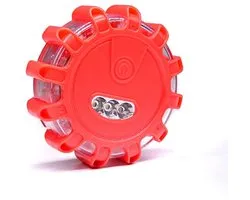 Set van 2 stuks USB oplaadbaar CE gekeurd - Waarschuwingslichten Penta Flash® (12 rode Led, 3 witte Led, magneet) - Lichtbaken Noodverlichting - Road Flare LED
