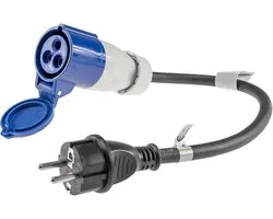 ChiliTec CEE Adapter Cable 35 m Plug to Earthed Plug IP44 Splashproof 230V/16A 3-Pole Camping Boat Motorhome Caravan