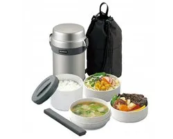 Zojirushi SL-JAF14-SA - Lunch Thermosfles - 1,23 L - 4 Compartimenten - Zilver