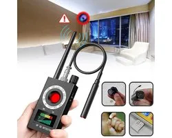 Détecteur de signal K18 Détecteur GPS sans fil avec caméra cachée - 1-8000MHz 4-5 heures d'autonomie Localisateur LED Détecteur de bug RF anti-espion - Pour bureau, hôtel et voyage - Noir