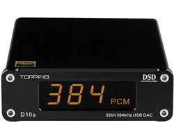 Topping D10S USB Convertisseur analogique-digital ES9038Q2M DSD256 DSD384KHZ Noir - Numérique vers Analogique