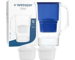Wessper, Waterfilterkan, Wessper Aquamax Basic, filterkan, 2,8 l, kunststof, blauw + 3x waterfilter