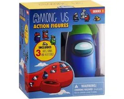 Among Us actiefiguur, blauw, 12 cm, cadeauverpakking