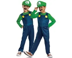 NINTENDO - SUPER MARIO BROS, Luigi Elevated Fancy Dress, Taille S (4-6 ans), Enfant