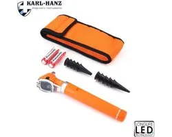 Fiber Optic Otoscoop oranje met LED verlichting