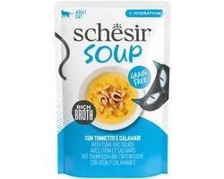 Schesir Complementary in Soep Kattenvoer Nat Tonijn & Inktvis - 12 x 40 gr - Voordeelverpakking