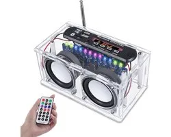 SnelShoppen - DIY Bluetooth Speaker Kit met FM Radio, Mini Home Stereo Geluidsversterker, LED Indicator, AUX, USB, TF Kaart - Perfect voor Feesten, Ca