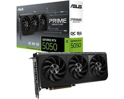 ASUS NVIDIA Prime GeForce RTX 5050 OC Edition - Carte vidéo - 8 Go - GDDR6 - PCIe 5.0 - 1x HDMI 2.1b - 3x DisplayPort 2.1a