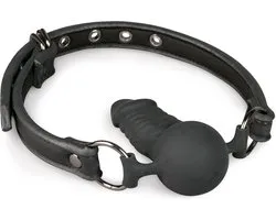 Bâillon à balle avec dong en silicone