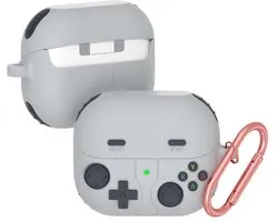 Telestore - Étui soft pour Samsung Galaxy Buds3 FE - Console de jeu grise - Étui en TPU - Étui de protection - Coque Samsung Galaxy Buds3 FE - Étui Buds3 FE - Convient pour Buds 3 FE - Étui en gel avec porte-clés
