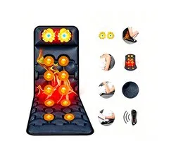 Shiatsu massagemat - Slimme massagematras - Rugmassagestoel - Nek- en lendenmassage - Massager voor thuis - Elektrische massager voor het hele lichaam - 9 standen en intensiteiten - Met timer en verwarmingsfunctie – Zwart