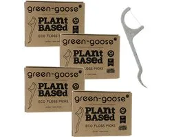 Fils dentaire Bio green-goose - 200 pièces - Fabriqué à partir de matériaux végétaux - Fil de soie bioplastique pour Enfants - Végétal, durable, écologique et biodégradable