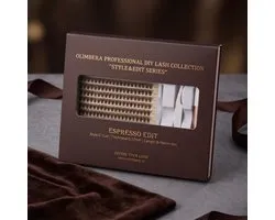 Olimbera DIY Lash Collection | Espresso Edit | 280 Clusters | Courbure C 8-14mm | Incl. Bond, Seal & Applicateur | Kit d'extensions de cils brun foncé