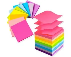 (18 Pads) Pop Up Sticky Notes 3x3 Refills, Strong Adhesive Memopad Bulk with 9 Bright Colors, Suitable for Home, Office, School, Clean Removal