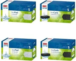 Juwel - Filter spons set - Super compact (S) Filterwatten + BioCarb Koolspons - 2x 2 stuks - Voordeelverpakking