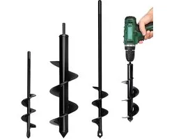 Perceuse à terre pour perceuse - Set de 6 x 37 cm, 8 x 30 cm et 4 x 22 cm pour la plantation de bulbes