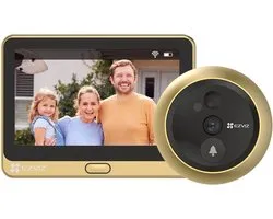 EZVIZ DP2C 1080P Caméra espion de porte sans fil, batterie 4600mAh, caméra de porte, interphone vidéo de sonnette, espion de porte numérique avec moniteur couleur 4,3 pouces, détection de mouvement PIR, audio bidirectionnel, vision nocturne 5m