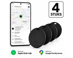 Smart Tag iPhone et Android - Techload Tracker Apple Find My et Google Find My Device - Noir - 4 pièces