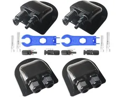GTIWUNG Pack of 2 Solar Roof Racks, Solar Panel Junction Box, ABS Plug, Double Cable Entry + 2 IP68 Waterproof Cable - ShopVlot