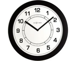 NeXtime Super Slim - Klok - Rond - Plastique - Ø28 cm - Zwart