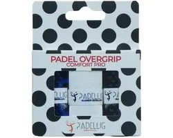 Padellig POLKA DOT overgrip - Overgrip - Griptape - Comfort Pro - Antislip - Overgrip tennis - Overgrip padel - Zwart, Wit, Zwart - 3 stuks