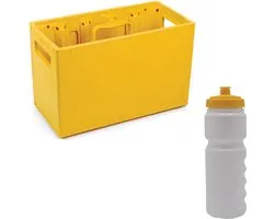 Caisse à gourde Sportec Jaune avec 10 gourdes