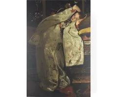 Art for the Home Meisje in witte Kimono Canvas 100x70 cm