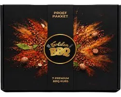 Golden BBQ - Paquet d'échantillons BBQ Rubs - Mélanges d'épices - 7 mélanges d'épices BBQ différents - Cadeau BBQ