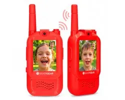 Silvergear® Video Walkie Talkie voor Kinderen - Set van 2 met Camera - Met Stemvervormer - Oplaadbaar via USB-C - Live Beeld & Geluid - Tot 200m Bereik - Kinderspeelgoed vanaf 5 Jaar - Rood - Cadeau voor Jongens en Meisjes 5,6,7,8,9,10+