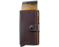 Secrid Miniwallet Original Leren Portemonnee Bruin Man,Vrouw