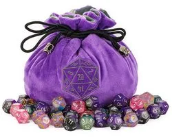 JOYADICE® D&D Dice Bag | Dungeons and Dragons dicebag | Zachte Pluche Opbergzak | DnD storage bag | Dobbelstenen Zak Pouch | Polydice bag | Fluweel | Paars