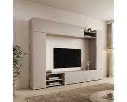 Meubella - Virevano - Meuble mural - Beige - 270x37x185 cm