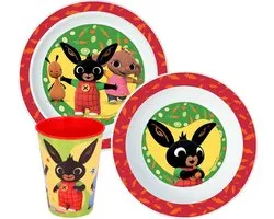 Bing het konijn - Kinderservies - Set - 3-Delig - Bord - Beker -Kom - Kunststof