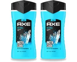 2 x Axe - 3-in-1 Douchegel - Ice Chill - Icy Menthol - Insta Cool - 100% Plantaardig - 150 ml - Voordeelverpakking - 2 stuks