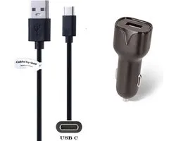 Chargeur de voiture OneOne 2,1 A + câble USB C de 0. Adaptateur de chargeur de voiture. Compatible également avec GARMIN Alpha 300, 300i, Alpha Dog Collar T20, TT25, Aera 760, Dezl Headphone 100, 200, DezlCam OTR610/710/810/1010, Etrex SE.
