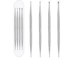Professionele Dotting Pen Set voor Nagelkunst - 4 Stuks RVS Gereedschap met Dubbelzijdige Punt, Rhinestone Applicator en Meerdere Maten voor Creatieve Nagelontwerpen en DIY Decoratie
