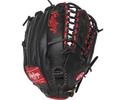 Rawlings - MLB - Gant de baseball - Pro Taper - SPL1225MT - Jeunesse - 12,25 Inch - Trap-Eze web - Zwart/Rood