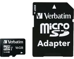Verbatim 44082 Carte Micro Sdhc 16GO Adapt