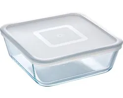 Pyrex - Cook & Freeze Schaal Vierkant met Deksel 20 x 20cm - Transparant