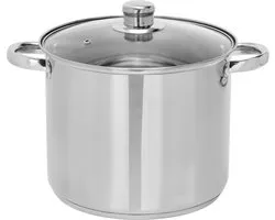 Infinity Goods Marmite à Soupe - Couvercle Verres - 9L - 24 CM - Induction Et Gaz - Passe Lave-Vaisselle - Inox