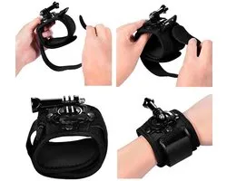 Support de dragonne adapté pour GoPro Hero 11/10/9/8/7/(2018)/6/5 Zwart, DJI Osmo Action, Insta360 ONE R, Apeman/Crosstour/Akaso/Campark, etc.