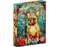 Enjoy Puzzle French Bulldog Stained Glass (1000).