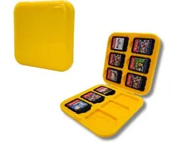 Game Card Case geschikt voor Nintendo Switch games - Accessoires Switch - 12 Games - Opbergen - Beschermen - Travel Koffer - Plastic - Siliconen - Geel