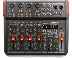 Mengtafel - Vonyx VM-KG08 - 8-kanaals mengpaneel Bluetooth, DSP, mp3 speler en USB audio interface