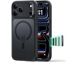 ESR Classic Hybrid HaloLock Hoesje Geschikt voor Apple iPhone 18 Pro / 17 Pro | Compatibel met MagSafe / Qi2 en HaloLock | Back Cover met Magneet | Cameraregelaar Control Knop | Zwart