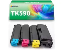 INKFIND TK-590 (TK590BK-TK590C-TK590M-TK590Y) tonercartridge multipack van 4 stuks (Zwart+Cyaan+Magenta+Geel) compatibel met Kyocera TK-590 (TK590BK-TK590C-TK590M-TK590Y) voor Kyocera FS-C5250DN 4-pack BK/C/M/Y