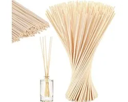 Losse Geurstokjes - 100 Stuks - Luxe Geurstokjes Navulling - 30 x 0,3 cm - Navulling Geurstokjes Aromatherapie - Geurdiffuser - Vervangende Geurstokjes - Geurverspreiders - Fiber, Vezel - Sticks voor Geur parfum - Houtkleur