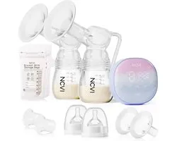 Tire-lait électrique double NCVI, modèle 8122, 4 positions et 9 niveaux, compatible avec les téterelles 21/24 mm, rechargeable et Ultra-sain pour la maison et les Voyages, avec écran tactile LED.