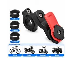 Support de Téléphone Moto & Vélo avec Amortisseur de Vibrations - Résistant aux Chocs - Compatible avec Smartphone, Scooter, Quad - Rotatif à 360° - Universel pour iPhone & Samsung - Système Twist & Lock